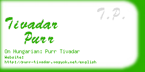 tivadar purr business card